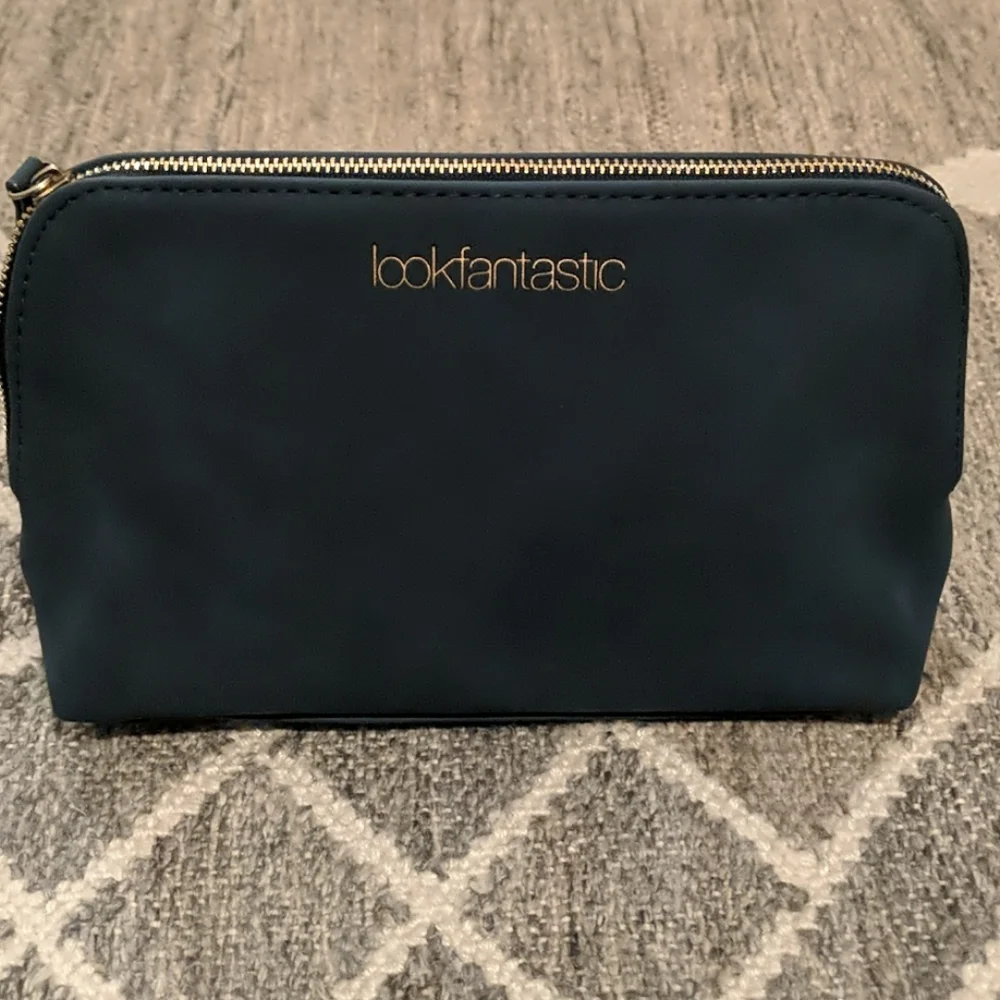 NWT Dark Blue Vegan Suede/Textured Makeup Case